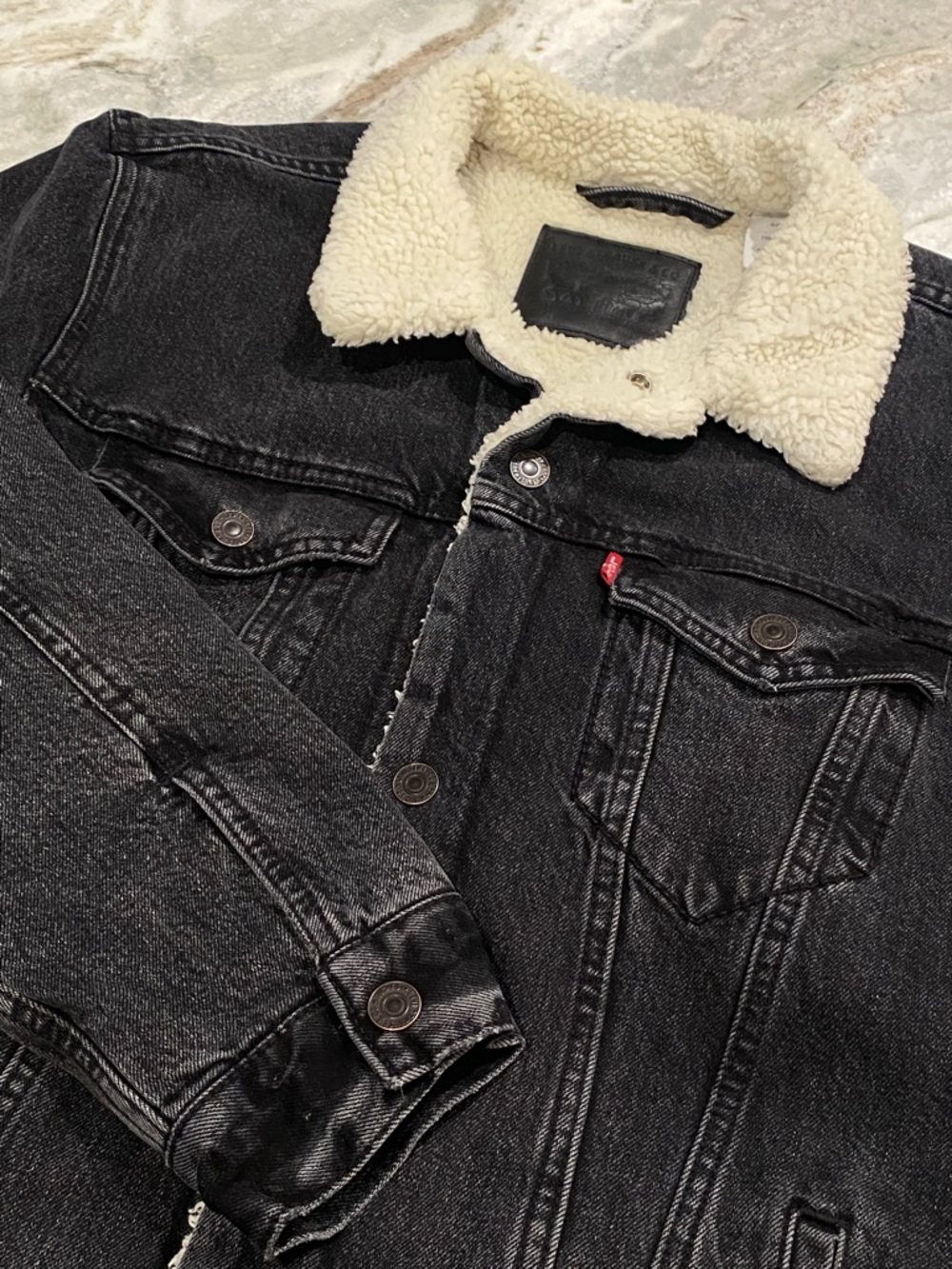 Levi's Type III Sherpa Trucker Jacket - Faded Black - L
